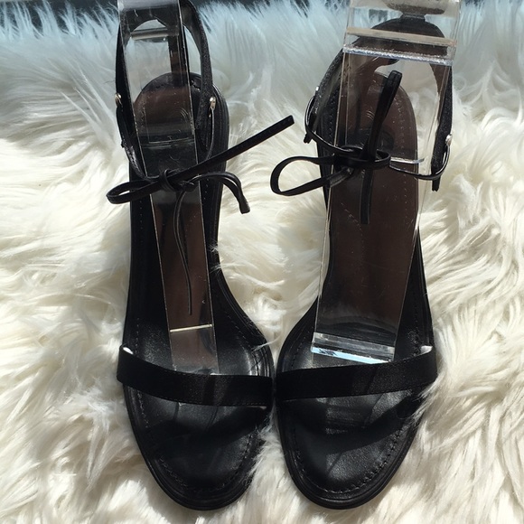 Tod’s Black Satin Ritz Ankle Strap Sandals Heels - Picture 5 of 16